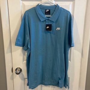 NWT Nike Baby Blue Polo Shirt Size XL